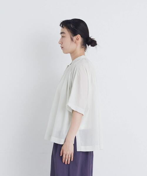 conges payes ADIEU TRISTESSE(コンジェ ペイエ アデュートリステス)の「【FAVE】インドコットンタックスリーブブラウス(シャツ/ブラウス・レディース・チャコールグレー/ピンク/ミント・38)」の9枚目の写真