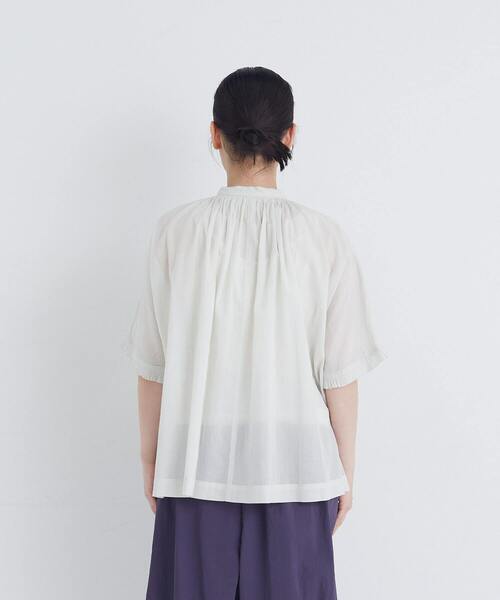 conges payes ADIEU TRISTESSE(コンジェ ペイエ アデュートリステス)の「【FAVE】インドコットンタックスリーブブラウス(シャツ/ブラウス・レディース・チャコールグレー/ピンク/ミント・38)」の10枚目の写真