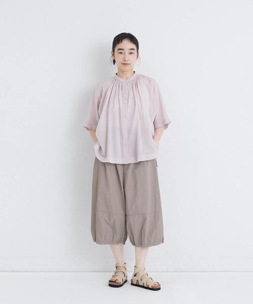 conges payes ADIEU TRISTESSE(コンジェ ペイエ アデュートリステス)の「【FAVE】インドコットンタックスリーブブラウス(シャツ/ブラウス・レディース・チャコールグレー/ピンク/ミント・38)」の11枚目の写真