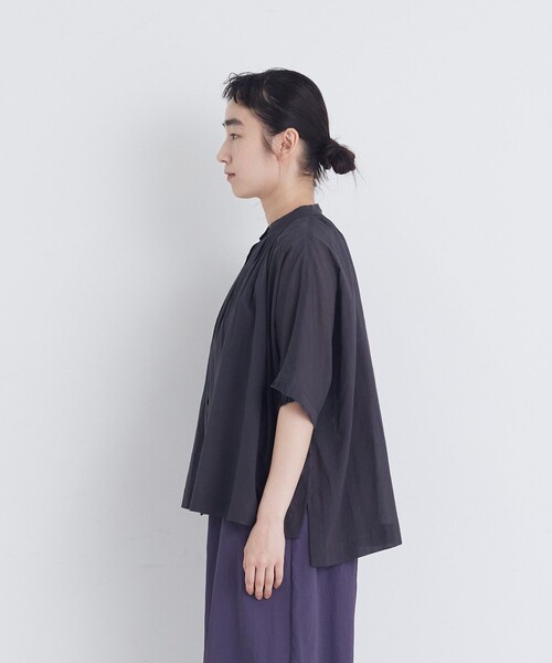 conges payes ADIEU TRISTESSE(コンジェ ペイエ アデュートリステス)の「【FAVE】インドコットンタックスリーブブラウス(シャツ/ブラウス・レディース・チャコールグレー/ピンク/ミント・38)」の19枚目の写真
