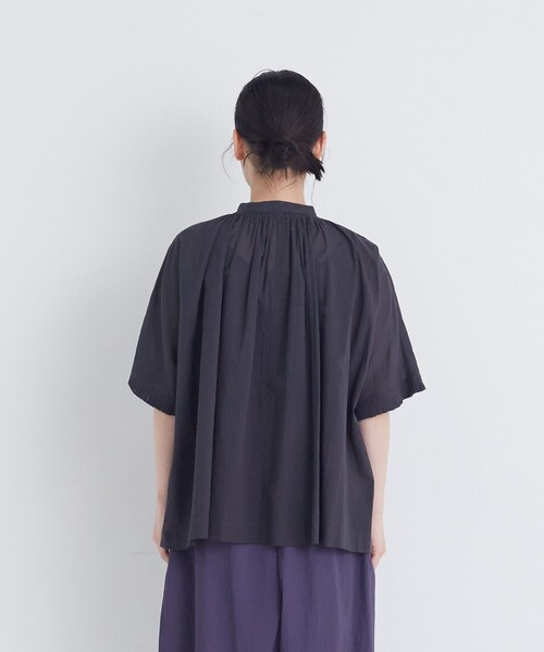 conges payes ADIEU TRISTESSE(コンジェ ペイエ アデュートリステス)の「【FAVE】インドコットンタックスリーブブラウス(シャツ/ブラウス・レディース・チャコールグレー/ピンク/ミント・38)」の20枚目の写真