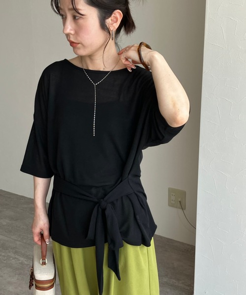 zena(ジェナ)の「シアースラブウエストマークTee(Tシャツ/カットソー・レディース・オフホワイト/ラベンダー/ブラック・MEDIUM)」の4枚目の写真
