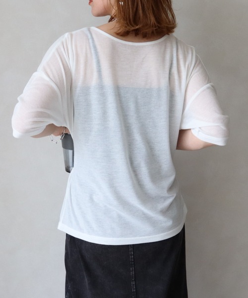 zena(ジェナ)の「シアースラブウエストマークTee(Tシャツ/カットソー・レディース・オフホワイト/ラベンダー/ブラック・MEDIUM)」の7枚目の写真