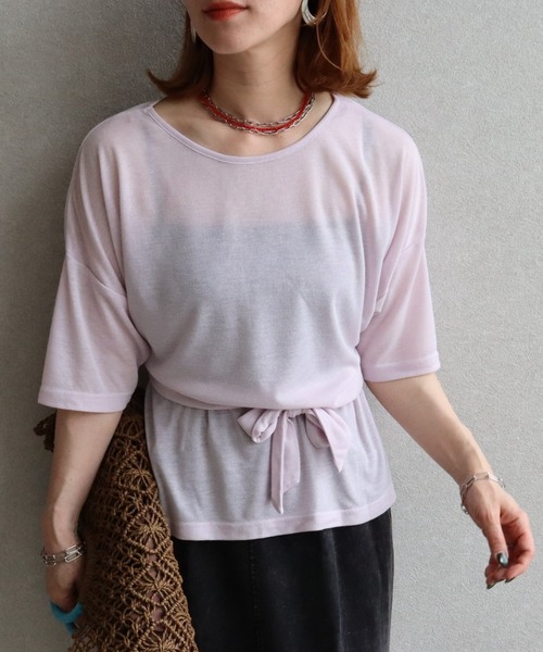 zena(ジェナ)の「シアースラブウエストマークTee(Tシャツ/カットソー・レディース・オフホワイト/ラベンダー/ブラック・MEDIUM)」の10枚目の写真
