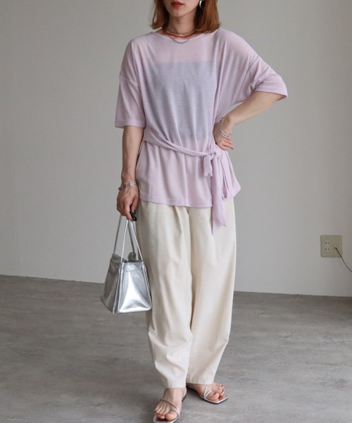 zena(ジェナ)の「シアースラブウエストマークTee(Tシャツ/カットソー・レディース・オフホワイト/ラベンダー/ブラック・MEDIUM)」の12枚目の写真