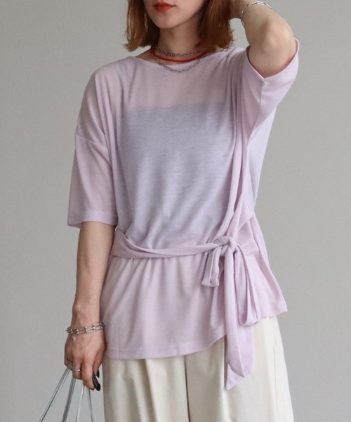 zena(ジェナ)の「シアースラブウエストマークTee(Tシャツ/カットソー・レディース・オフホワイト/ラベンダー/ブラック・MEDIUM)」の15枚目の写真