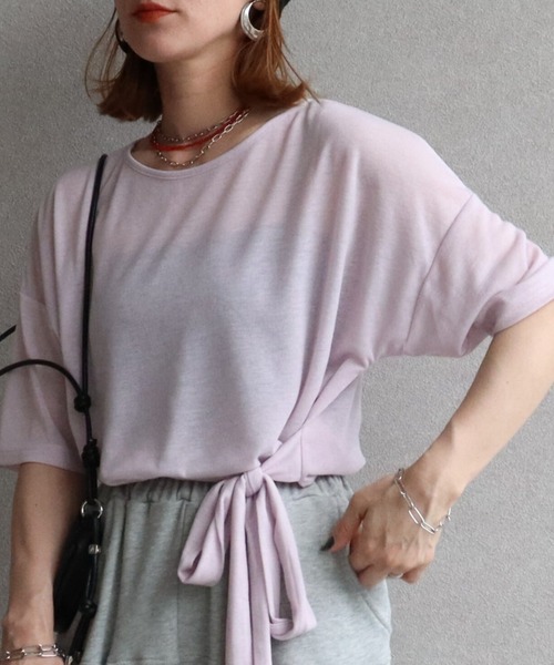 zena(ジェナ)の「シアースラブウエストマークTee(Tシャツ/カットソー・レディース・オフホワイト/ラベンダー/ブラック・MEDIUM)」の16枚目の写真