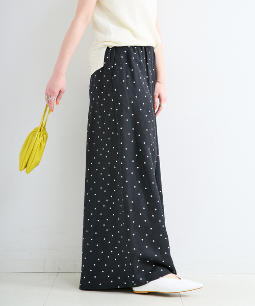 B.C STOCK(ベーセーストック)の「《追加》《S/Mサイズ展開》手洗い可 / リネンレーヨンワイドイージーパンツ(その他パンツ・レディース・カーキ/ブルー/スミクロ/ブラックミックス・SMALL/MEDIUM)」の12枚目の写真