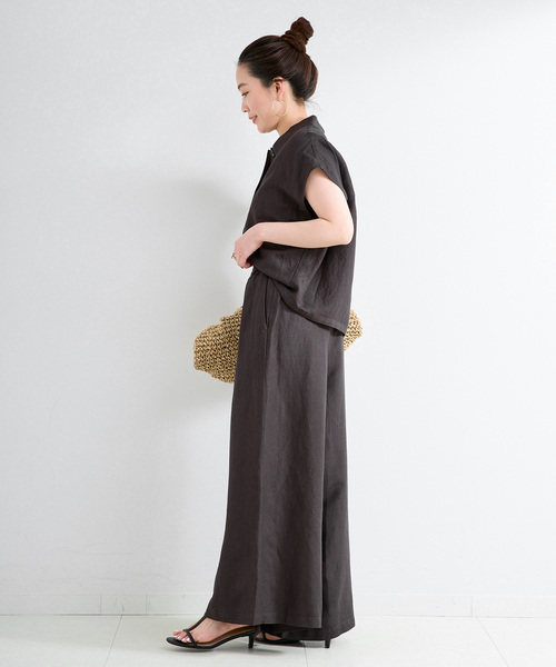 B.C STOCK(ベーセーストック)の「《追加》《S/Mサイズ展開》手洗い可 / リネンレーヨンワイドイージーパンツ(その他パンツ・レディース・カーキ/ブルー/スミクロ/ブラックミックス・SMALL/MEDIUM)」の14枚目の写真
