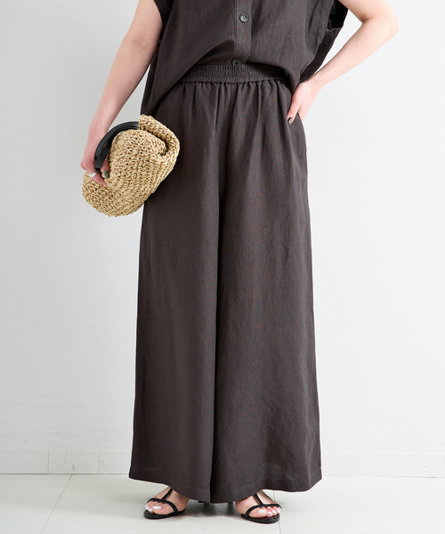 B.C STOCK(ベーセーストック)の「《追加》《S/Mサイズ展開》手洗い可 / リネンレーヨンワイドイージーパンツ(その他パンツ・レディース・カーキ/ブルー/スミクロ/ブラックミックス・SMALL/MEDIUM)」の16枚目の写真