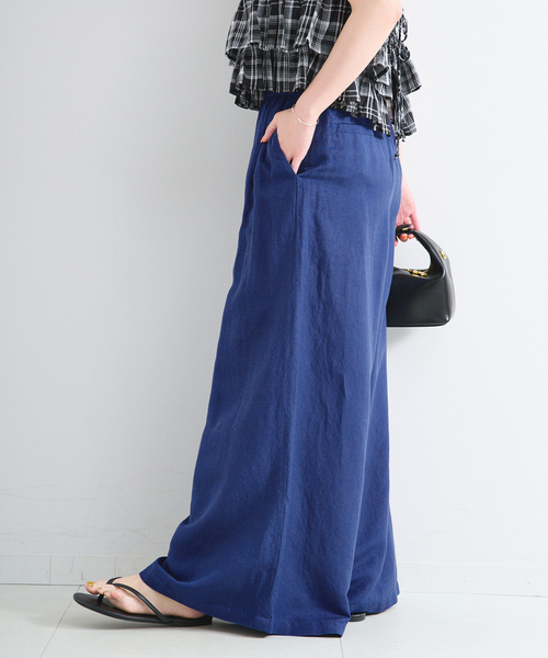 B.C STOCK(ベーセーストック)の「《追加》《S/Mサイズ展開》手洗い可 / リネンレーヨンワイドイージーパンツ(その他パンツ・レディース・カーキ/ブルー/スミクロ/ブラックミックス・SMALL/MEDIUM)」の21枚目の写真