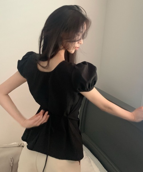 AVYL(アヴィル)の「フロントリボン ブラウス(Tシャツ/カットソー・レディース・ホワイト/ブラック・M)」の6枚目の写真