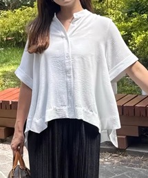 Aラインバンドカラーシャツ