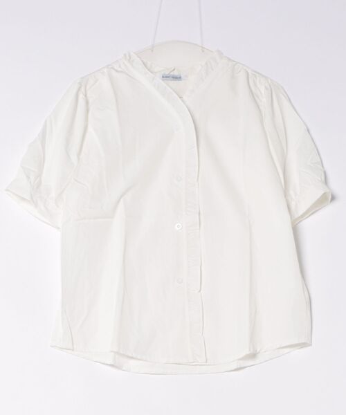 BLANC FICELLE(ブランフィセル)の「フリルカラー 半袖シャツ(シャツ/ブラウス・レディース・White/ブルー・M/L)」の5枚目の写真