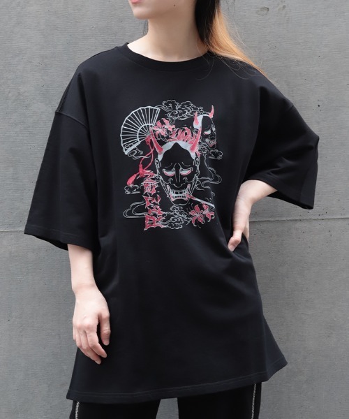 REZEN(リゼン)の「般若×煙管Tシャツ(Tシャツ/カットソー・メンズ・ローズ/ブルーパープル/レッドパープル・FREE)」の3枚目の写真