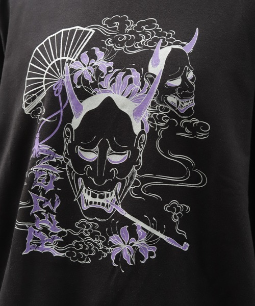 REZEN(リゼン)の「般若×煙管Tシャツ(Tシャツ/カットソー・メンズ・ローズ/ブルーパープル/レッドパープル・FREE)」の9枚目の写真