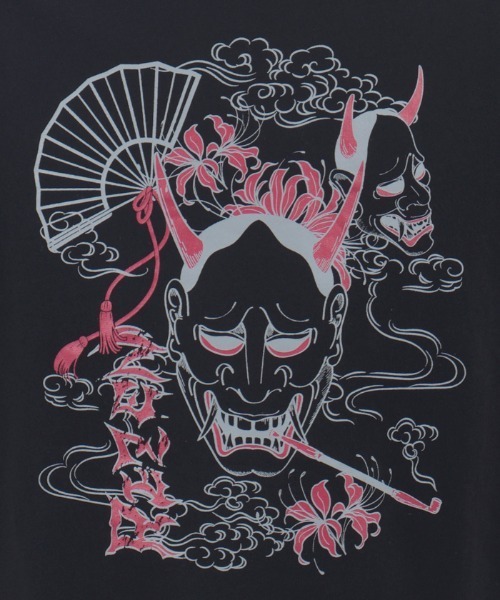REZEN(リゼン)の「般若×煙管Tシャツ(Tシャツ/カットソー・メンズ・ローズ/ブルーパープル/レッドパープル・FREE)」の18枚目の写真
