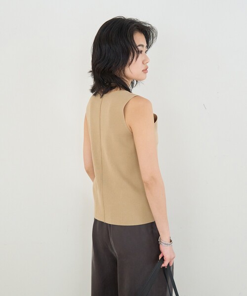 Rouge vif(ルージュヴィフ)の「総針編みノースリーブニット/サマーニット/夏服/オフィス(ニット/セーター・レディース・ダークブラウン/ベージュ/ブラック・フリー)」の17枚目の写真