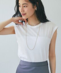 ヘビロテアイテム】ビスチェ風シフォンドットカットソー（Tシャツ