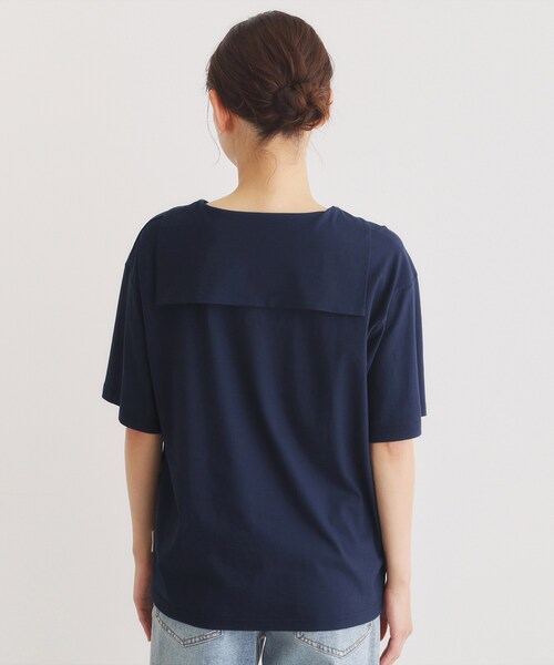 LAURA ASHLEY（ローラアシュレイ）の「【日本製/ワンマイルウエア】クールローレルスカイコット セーラーカラーシャツ（Tシャツ/カットソー・レディース・ネイビー・38）」の8枚目の写真
