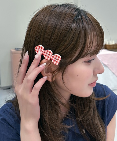 kutir（クティール）の「kutirlune／2セットボタンハートヘアピン（ヘアピン・レディース・ピンク/ブルー/レッド・FREE）」の3枚目の写真