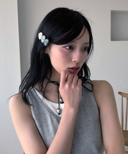 kutir（クティール）の「kutirlune／2セットボタンハートヘアピン（ヘアピン・レディース・ピンク/ブルー/レッド・FREE）」の9枚目の写真