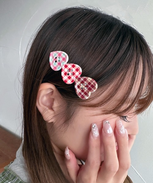 kutir（クティール）の「kutirlune／2セットボタンハートヘアピン（ヘアピン・レディース・ピンク/ブルー/レッド・FREE）」の7枚目の写真