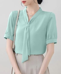 Sheglit ミントグリーン リボンブラウス ミント」に該当するシャツ/ブラウス（リボン）ファッション通販 - ZOZOTOWN