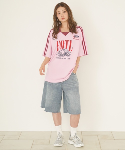 FRUIT OF THE LOOM(フルーツオブザルーム)の「【FRUIT OF THE LOOM / BAYFLOW】ゲームT(WOMEN)(Tシャツ/カットソー・レディース・ブルー/ピンク・FREE)」の4枚目の写真