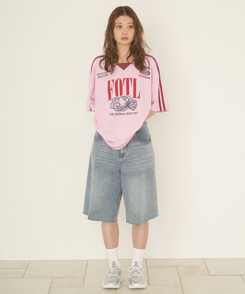 FRUIT OF THE LOOM(フルーツオブザルーム)の「【FRUIT OF THE LOOM / BAYFLOW】ゲームT(WOMEN)(Tシャツ/カットソー・レディース・ブルー/ピンク・FREE)」の5枚目の写真