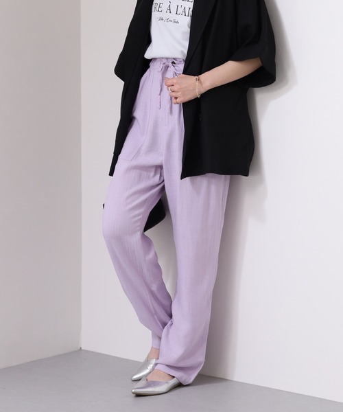 OMNES(オムネス)の「麻レーヨン リラックスワイドイージーパンツ(その他パンツ・レディース・イエロー/ラベンダー・WOMENS XL/WOMENS L/WOMENS M)」の1枚目の写真