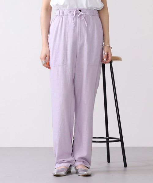 OMNES(オムネス)の「麻レーヨン リラックスワイドイージーパンツ(その他パンツ・レディース・イエロー/ラベンダー・WOMENS XL/WOMENS L/WOMENS M)」の8枚目の写真
