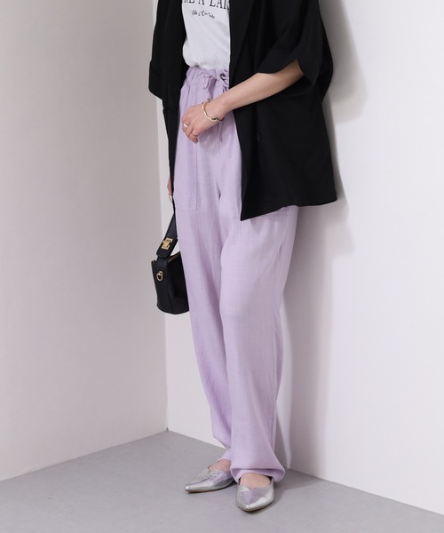 OMNES(オムネス)の「麻レーヨン リラックスワイドイージーパンツ(その他パンツ・レディース・イエロー/ラベンダー・WOMENS XL/WOMENS L/WOMENS M)」の5枚目の写真