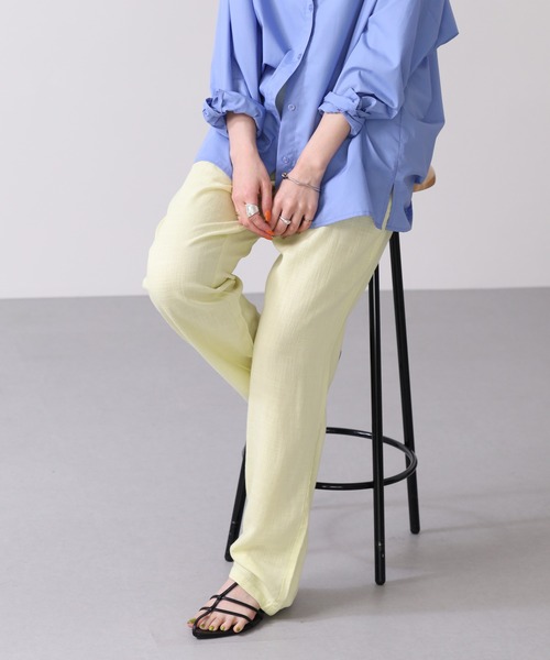 OMNES(オムネス)の「麻レーヨン リラックスワイドイージーパンツ(その他パンツ・レディース・イエロー/ラベンダー・WOMENS XL/WOMENS L/WOMENS M)」の17枚目の写真
