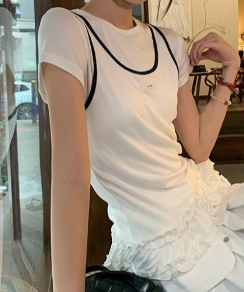 Vipoa（ヴィポア）の「レイヤードフリルTシャツ（Tシャツ/カットソー・レディース・ホワイト・FREE）」の12枚目の写真