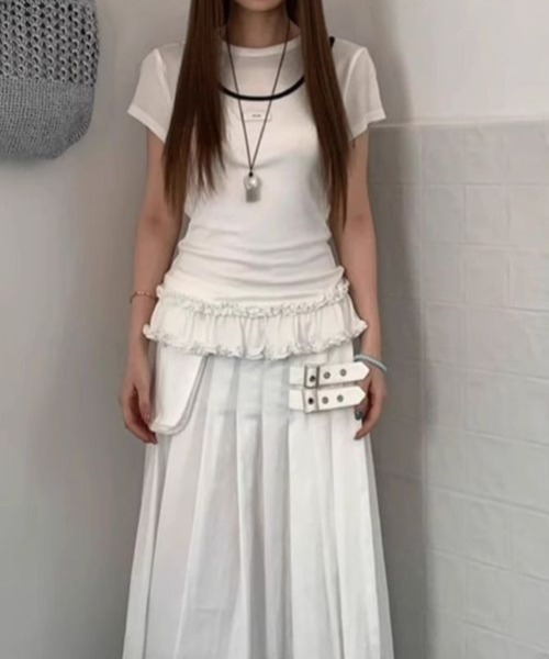 Vipoa（ヴィポア）の「レイヤードフリルTシャツ（Tシャツ/カットソー・レディース・ホワイト・FREE）」の13枚目の写真