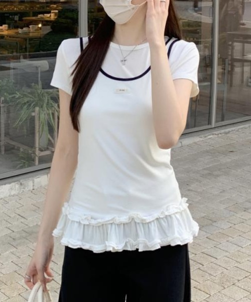 Vipoa（ヴィポア）の「レイヤードフリルTシャツ（Tシャツ/カットソー・レディース・ホワイト・FREE）」の17枚目の写真