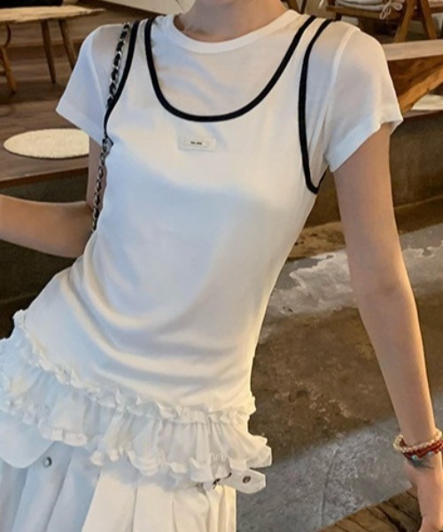 Vipoa（ヴィポア）の「レイヤードフリルTシャツ（Tシャツ/カットソー・レディース・ホワイト・FREE）」の19枚目の写真
