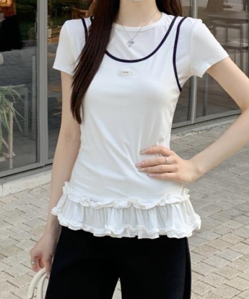 Vipoa（ヴィポア）の「レイヤードフリルTシャツ（Tシャツ/カットソー・レディース・ホワイト・FREE）」の22枚目の写真