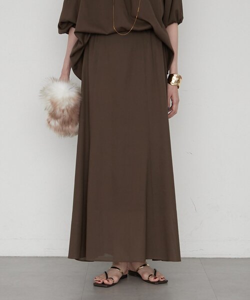 LOUNGEDRESS(ラウンジドレス)の「《セットアップ可》【JAPAN MADE】カラミメッシュフレアスカート(スカート・レディース・ブラック/ブラウン・SMALL/MEDIUM)」の1枚目の写真