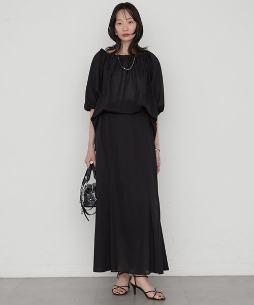 LOUNGEDRESS(ラウンジドレス)の「《セットアップ可》【JAPAN MADE】カラミメッシュフレアスカート(スカート・レディース・ブラック/ブラウン・SMALL/MEDIUM)」の18枚目の写真