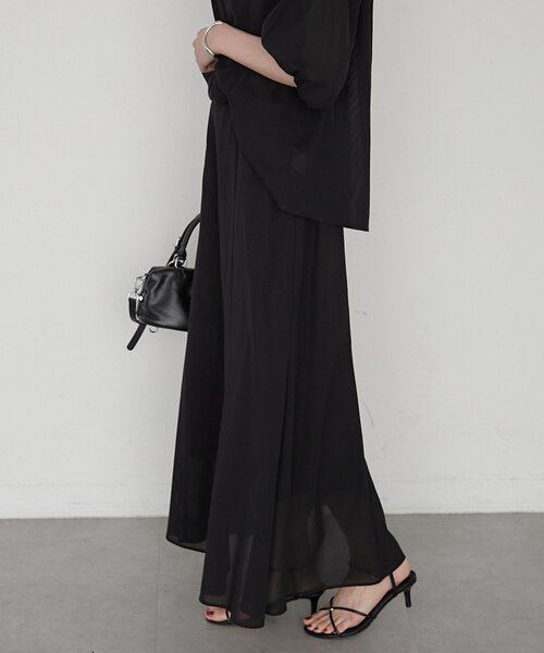 LOUNGEDRESS(ラウンジドレス)の「《セットアップ可》【JAPAN MADE】カラミメッシュフレアスカート(スカート・レディース・ブラック/ブラウン・SMALL/MEDIUM)」の14枚目の写真