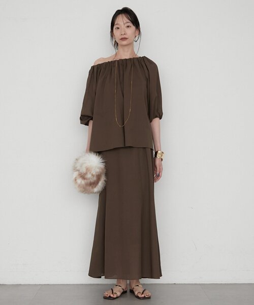 LOUNGEDRESS(ラウンジドレス)の「《セットアップ可》【JAPAN MADE】カラミメッシュフレアスカート(スカート・レディース・ブラック/ブラウン・SMALL/MEDIUM)」の12枚目の写真