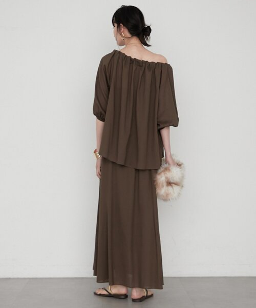 LOUNGEDRESS(ラウンジドレス)の「《セットアップ可》【JAPAN MADE】カラミメッシュフレアスカート(スカート・レディース・ブラック/ブラウン・SMALL/MEDIUM)」の9枚目の写真