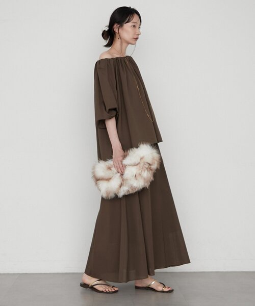 LOUNGEDRESS(ラウンジドレス)の「《セットアップ可》【JAPAN MADE】カラミメッシュフレアスカート(スカート・レディース・ブラック/ブラウン・SMALL/MEDIUM)」の8枚目の写真