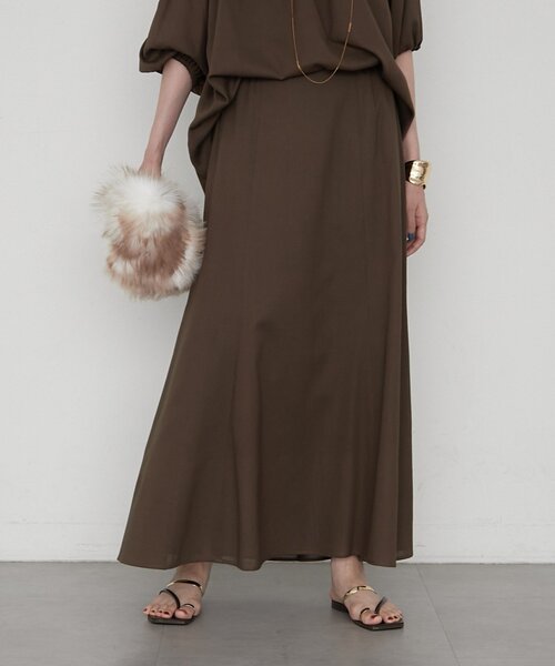 LOUNGEDRESS(ラウンジドレス)の「《セットアップ可》【JAPAN MADE】カラミメッシュフレアスカート(スカート・レディース・ブラック/ブラウン・SMALL/MEDIUM)」の6枚目の写真