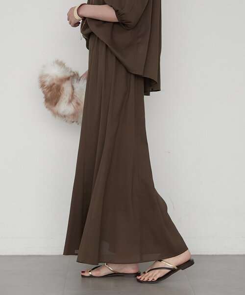LOUNGEDRESS(ラウンジドレス)の「《セットアップ可》【JAPAN MADE】カラミメッシュフレアスカート(スカート・レディース・ブラック/ブラウン・SMALL/MEDIUM)」の5枚目の写真