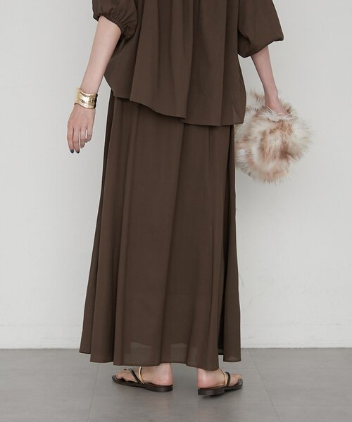 LOUNGEDRESS(ラウンジドレス)の「《セットアップ可》【JAPAN MADE】カラミメッシュフレアスカート(スカート・レディース・ブラック/ブラウン・SMALL/MEDIUM)」の4枚目の写真