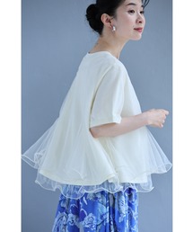 CAWAII（カワイイ）の「波うつ2重チュールのベールTシャツトップス（Tシャツ/カットソー）」