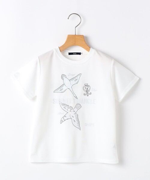 SHIPS(シップス)の「SHIPS KIDS:100~130cm /〈接触冷感/吸水速乾〉サマー トライアングル Tシャツ(Tシャツ/カットソー・キッズ・オフホワイト/ネイビー・100/110/120/130)」の1枚目の写真